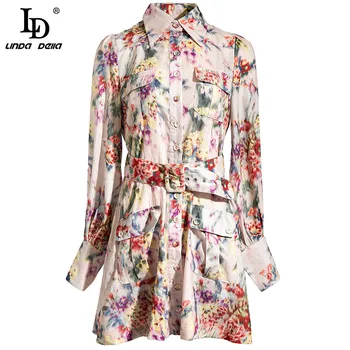 LD LINDA DELLA Autumn Fashion Runway Vacation Dress Women Shirt Collar Pockets Belted Floral Print Vintage Party Holiday Dress
LD LINDA DELLA Autumn Fashion Runway Vacation Dress Women Shirt Collar Pockets Belted Floral Print Vintage Party Holiday Dress