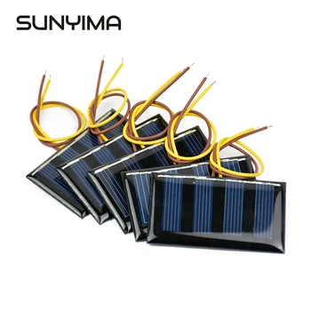SUNYIMA 10Pcs 2V 60mA Polycrystalline Silicon Solar Panels 59*34mm Mini Solar Cells for DIY Battery Charger Sunpower Cell
SUNYIMA 10Pcs 2V 60mA Polycrystalline Silicon Solar Panels 59*34mm Mini Solar Cells for DIY Battery Charger Sunpower Cell