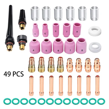 49pcs Glass Cup Machine Welding Accessories Set Aluminium Oxide Collet Body Pyrex Tool Toughness Gas Lens For Tig WP 17/18/26
49pcs Glass Cup Machine Welding Accessories Set Aluminium Oxide Collet Body Pyrex Tool Toughness Gas Lens For Tig WP 17/18/26