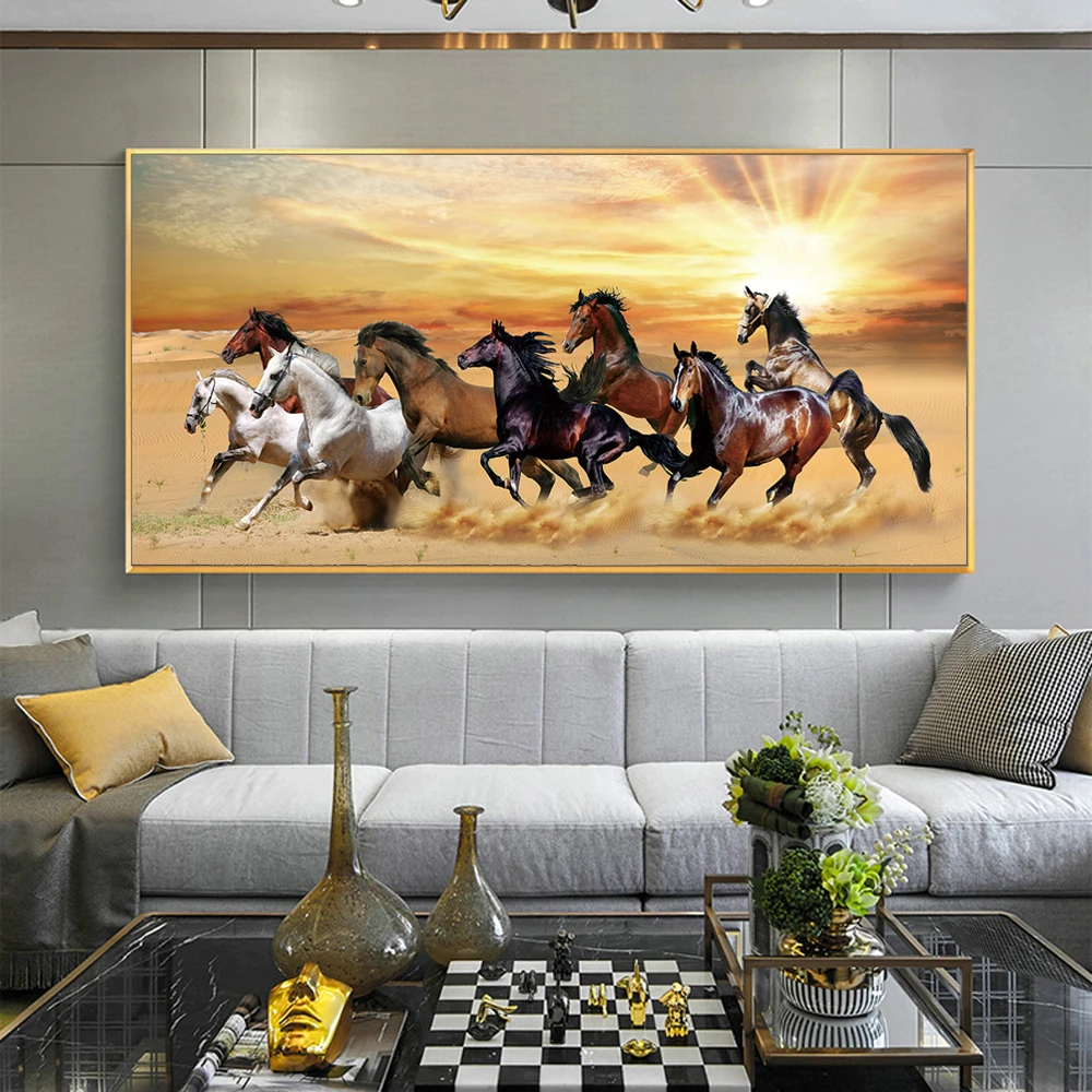 Running Horses Canvas Paintings on the Wall Art Posters And Prints Animals Landscape Nordic Pictures Home Decoration | Дом и сад