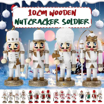 4Pcs/Set 10cm Wooden nutcracker soldier christmas ornaments decoration Handcraft Doll Puppet Figurines New Year Decorations
4Pcs/Set 10cm Wooden nutcracker soldier christmas ornaments decoration Handcraft Doll Puppet Figurines New Year Decorations