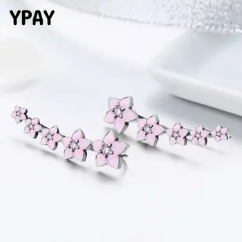 YPAY Romantic Cherry Flower Pink Enamel Cuff Drop Earrings for Women Real 925 Sterling Silver Brinco Fine Jewelry Gifts YME157
YPAY Romantic Cherry Flower Pink Enamel Cuff Drop Earrings for Women Real 925 Sterling Silver Brinco Fine Jewelry Gifts YME157