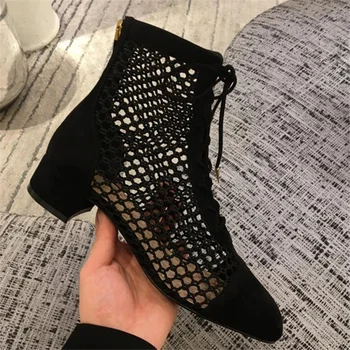 Summer Cutouts Gladiator Sandals Women Luxury Brand Mesh Med Heels Zipper Shoes Woman Sandalias Black or Silver Ankle Boots
Summer Cutouts Gladiator Sandals Women Luxury Brand Mesh Med Heels Zipper Shoes Woman Sandalias Black or Silver Ankle Boots