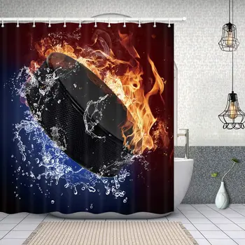 Sports Home Decor Ice Hockey Shower Curtain in Bath Decorations American Athlete 
Sports Home Decor Ice Hockey Shower Curtain in Bath Decorations American Athlete