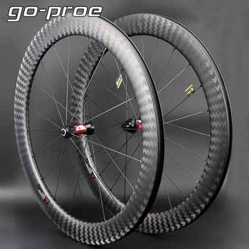 

Go-proe 700C Aero Bicycle Carbon Wheels Tubular Clincher Tubeless Rim DT Swiss 240S Hub 20-24H Road Bike Cycling Wheelset