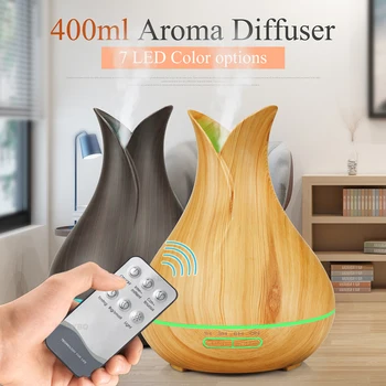 Remote Control Ultrasonic Air Humidifier with Wood Grain 7 Color Changing LED Lights 400ml Aroma Essential Oil Diffuser
Remote Control Ultrasonic Air Humidifier with Wood Grain 7 Color Changing LED Lights 400ml Aroma Essential Oil Diffuser