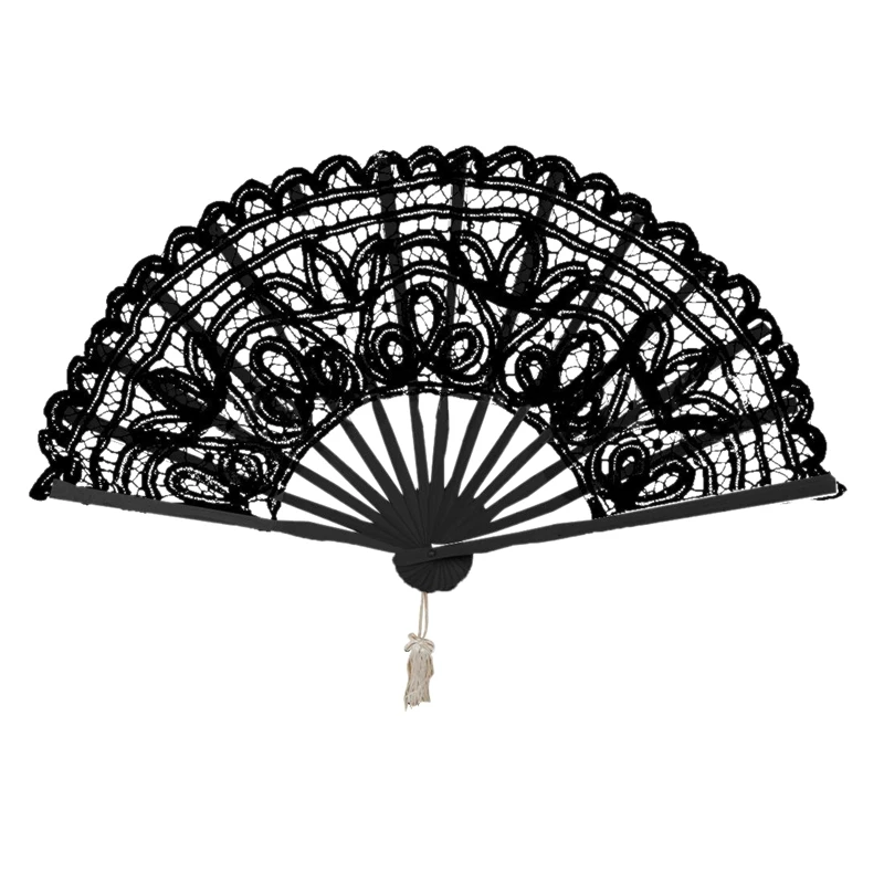 Promotion! Vintage Lady Handmade Lace Hand Fan Bridal Wedding Party Decoration, Black
Promotion! Vintage Lady Handmade Lace Hand Fan Bridal Wedding Party Decoration, Black