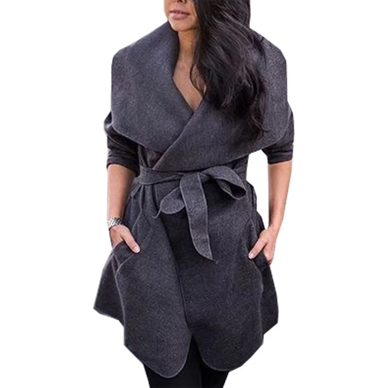 New Elegant Solid Wool and Blends Coats Women High Cotton Bow Wrap Coat Mid Length Autumn Winter Coats Outwear Fashion Overcoat
New Elegant Solid Wool and Blends Coats Women High Cotton Bow Wrap Coat Mid Length Autumn Winter Coats Outwear Fashion Overcoat