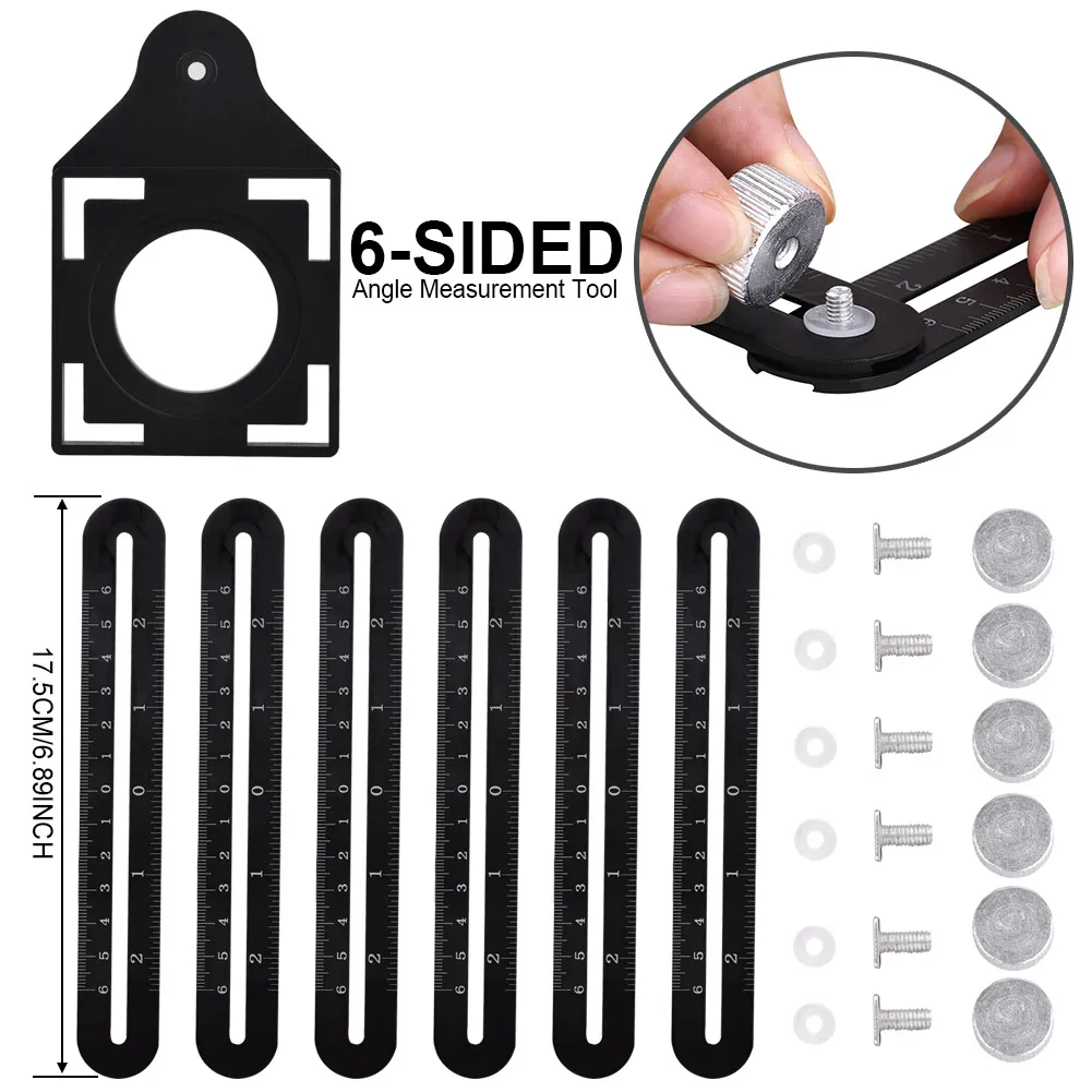 Multi Angle Measuring Ruler Protractors Adjustable 6-sides ruler Floor Tile Hole Locator Glass Woodworking Universal Puncher
Multi Angle Measuring Ruler Protractors Adjustable 6-sides ruler Floor Tile Hole Locator Glass Woodworking Universal Puncher