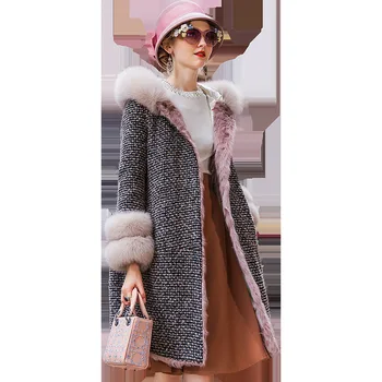 Winter Real Fur Coat Female Long Vintage Fox Fur Hooded Sheep Shearing Duck Down Jacket Women Korean Down Wool Tops Hiver 18671
Winter Real Fur Coat Female Long Vintage Fox Fur Hooded Sheep Shearing Duck Down Jacket Women Korean Down Wool Tops Hiver 18671