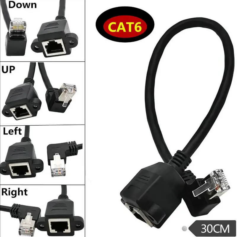 Cat6 Ethernet Extension Cable RJ45 Angle UTP Network Cable 90 Degree Cat6a Lan Cables for Laptop Router TV BOX
Cat6 Ethernet Extension Cable RJ45 Angle UTP Network Cable 90 Degree Cat6a Lan Cables for Laptop Router TV BOX