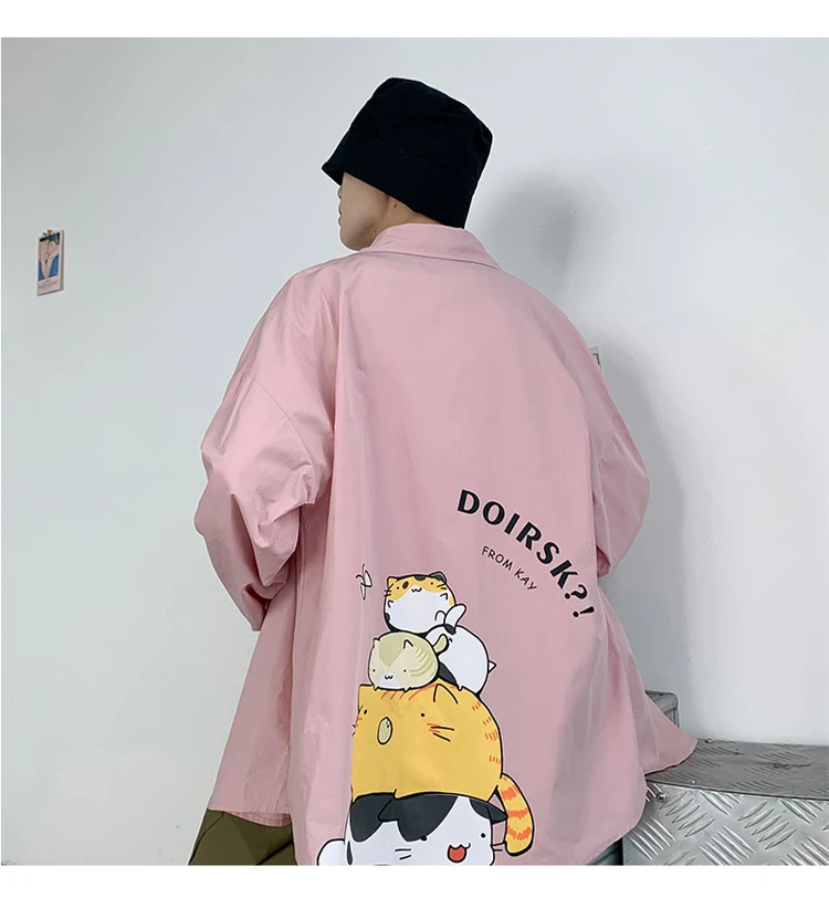 Men's Oversized Anime Shirts Mens Fashion Cotton Blouse 5xl Oversize Long Sleeves Dress Shirt for Men Man Clothing Casual