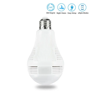 360 Degree LED Light 960P Wireless Panoramic Home Security Security WiFi CCTV Fisheye Bulb Lamp IP Camera Two Ways Audio 
360 Degree LED Light 960P Wireless Panoramic Home Security Security WiFi CCTV Fisheye Bulb Lamp IP Camera Two Ways Audio