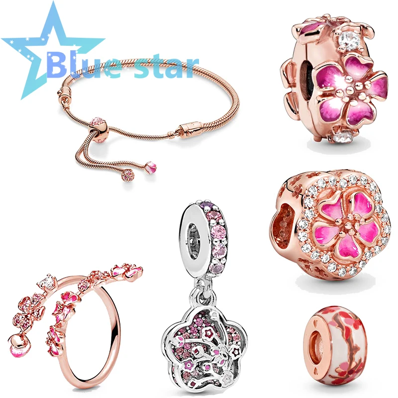 Blue Star 100% Sterling Silver pandoras Pink peach series Pavé Peach Blossom Flower Dangle Charm
Blue Star 100% Sterling Silver pandoras Pink peach series Pavé Peach Blossom Flower Dangle Charm