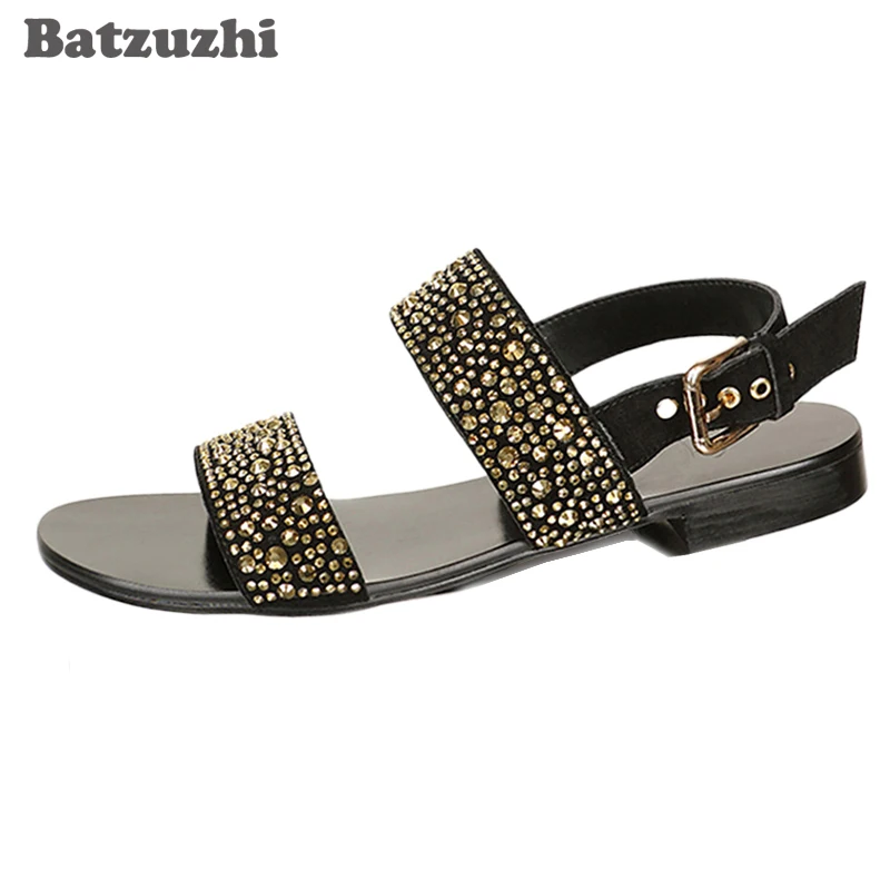 New Men Shoes Super Star Fashion Summer Sandal Shoes Men Black/Golden Rhinestone Sandalias Hombre Male, Big Sizes EU38-46,US6-12
New Men Shoes Super Star Fashion Summer Sandal Shoes Men Black/Golden Rhinestone Sandalias Hombre Male, Big Sizes EU38-46,US6-12