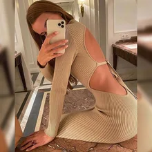 2021 Women's Long Sleeve Open Back Slim Fashion Slim New Style Elegant Temperament OL Spring and Autumn Long Dress Streetwear
2021 Women's Long Sleeve Open Back Slim Fashion Slim New Style Elegant Temperament OL Spring and Autumn Long Dress Streetwear