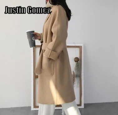 Coat Female Spring-fall Chic New Korean Plus Size Women Woolen Coat Belt Long Trendy Simple Females Solid Elegant Woman Coats
Coat Female Spring-fall Chic New Korean Plus Size Women Woolen Coat Belt Long Trendy Simple Females Solid Elegant Woman Coats