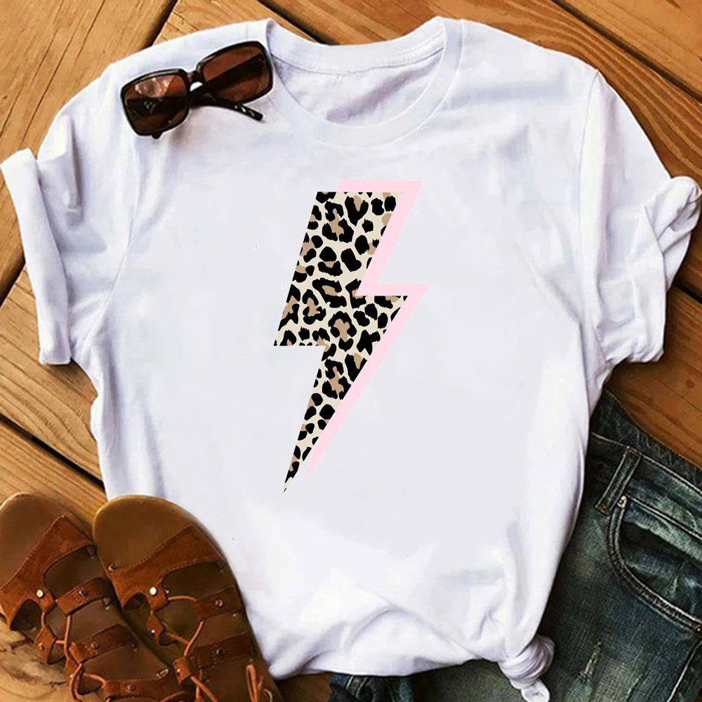

Newest Lightning Butterfly Leopard Print Tshirt Women Summer T Shirt Graphic T-Shirts Funny Streetwear Fashion Tops