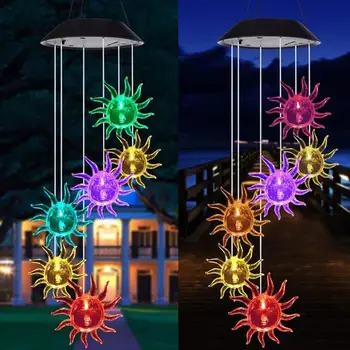 Sun Flower Hanging String Lights Solar Powered Wind Chime Light Solar Lights Creative Fashion Wind Bell Light Outdoor
Sun Flower Hanging String Lights Solar Powered Wind Chime Light Solar Lights Creative Fashion Wind Bell Light Outdoor