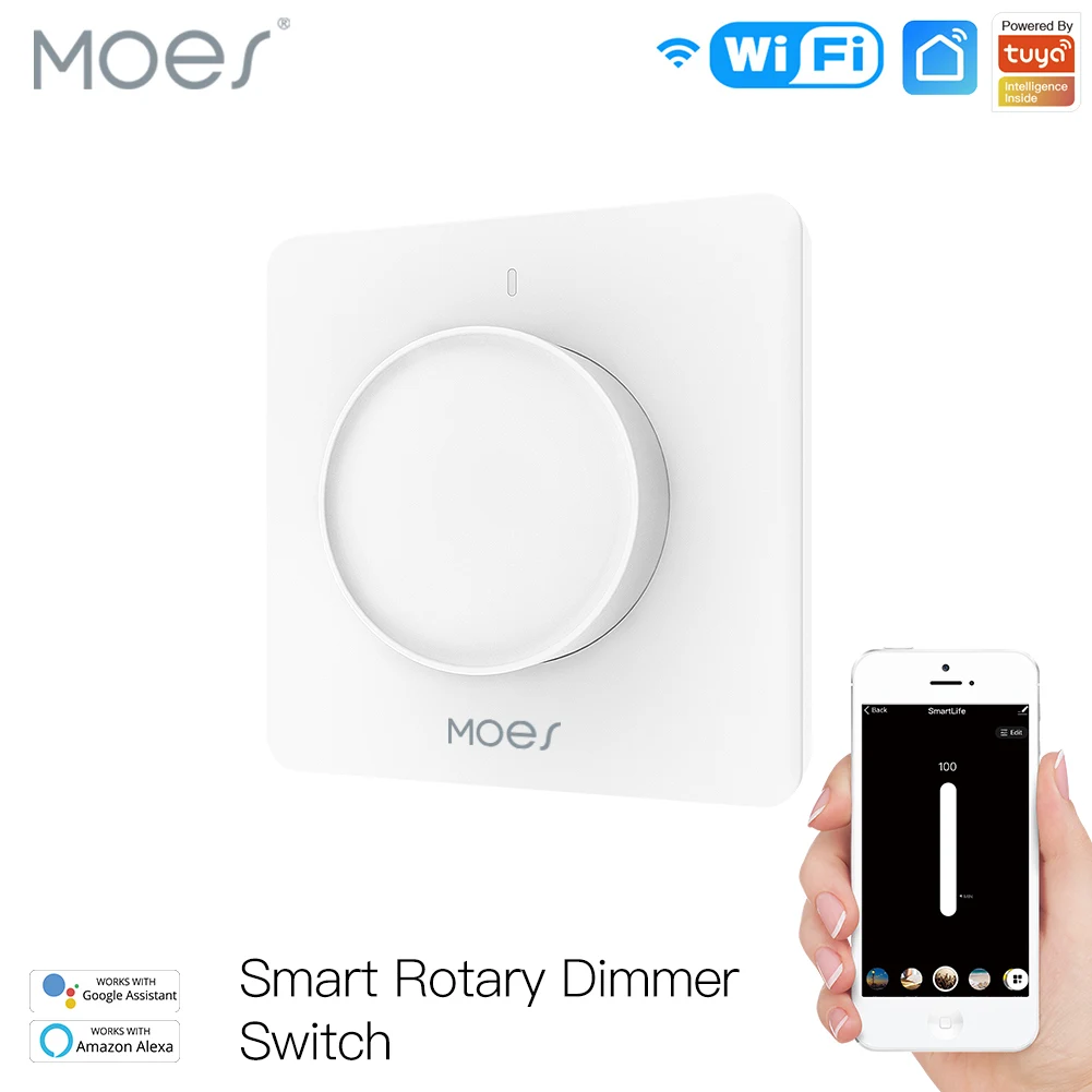 New WiFi Smart Rotary Light Dimmer Switch Brightness Memory Smart Life/Tuya APP Remote Control Works with Alexa Google EU
New WiFi Smart Rotary Light Dimmer Switch Brightness Memory Smart Life/Tuya APP Remote Control Works with Alexa Google EU