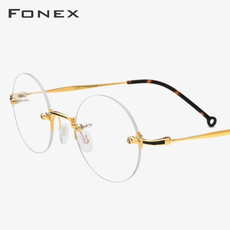Pure Titanium Eyeglasses Frame Men New Retro Vintage Round Prescription Rimless Optical Glasses Women Myopia Korean Eyewear 9141
Pure Titanium Eyeglasses Frame Men New Retro Vintage Round Prescription Rimless Optical Glasses Women Myopia Korean Eyewear 9141