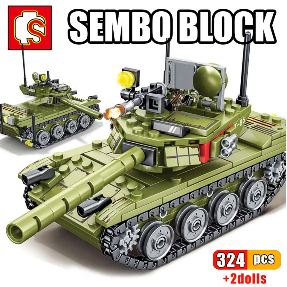 SEMBO Military Soldiers WW2 T-85 Main Battle Tank Building Blocks Model Set Army Soldier Weapon Bricks Educational Toys Boy Gift
SEMBO Military Soldiers WW2 T-85 Main Battle Tank Building Blocks Model Set Army Soldier Weapon Bricks Educational Toys Boy Gift