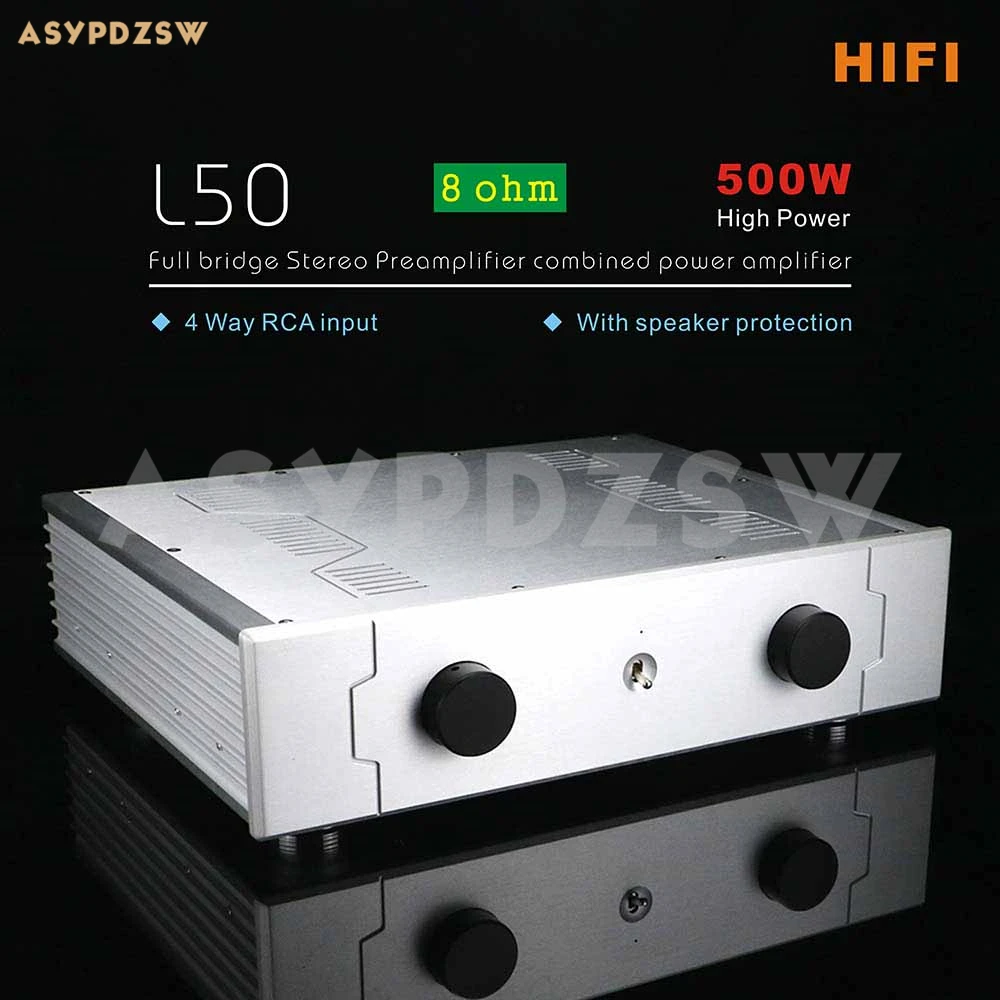 

HIFI L50 Stereo Full bridge Combined power amplifier With 4 Way input/SPK protection 500W 8 ohm