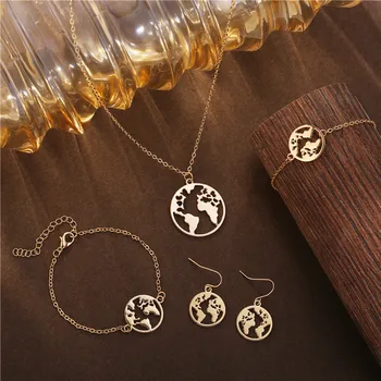 Fashion Gold Color Globe Earth World Map Pendant Necklace Simple Layered Necklace Wanderlust Travel Necklaces Jewelry
Fashion Gold Color Globe Earth World Map Pendant Necklace Simple Layered Necklace Wanderlust Travel Necklaces Jewelry