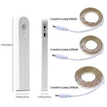 Wireless Motion Sensor LED Strip Lamp 1M 2M 3M USB Smart LED Strip TV Under Bed Cabinet Closet Wardrobe Stairs Door Night Light
Wireless Motion Sensor LED Strip Lamp 1M 2M 3M USB Smart LED Strip TV Under Bed Cabinet Closet Wardrobe Stairs Door Night Light