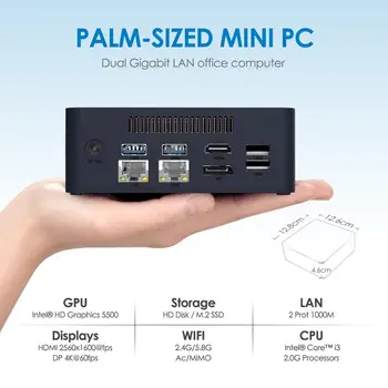 Beelink L55 Mini PC Intel Core i3-5005U 2.0GHz DDR3L 8GB RAM/256GB SSD/DIY WIN10 Dual HDMI DP 4K HTPC NUC LAN 1000Mbps 2.4/5.8G
Beelink L55 Mini PC Intel Core i3-5005U 2.0GHz DDR3L 8GB RAM/256GB SSD/DIY WIN10 Dual HDMI DP 4K HTPC NUC LAN 1000Mbps 2.4/5.8G