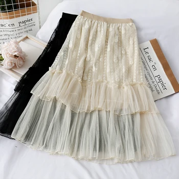 2019 new fairy mesh splicing two-layer cake skirt women's autumn and winter elastic waist show thin medium length skirt
2019 new fairy mesh splicing two-layer cake skirt women's autumn and winter elastic waist show thin medium length skirt