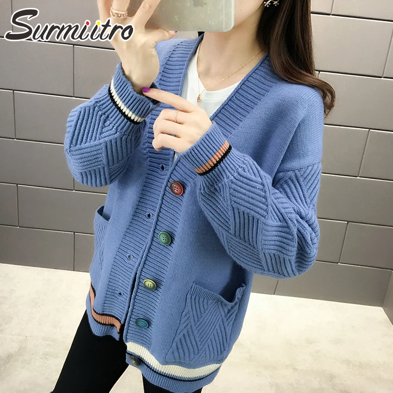 Surmiitro Korean Women Knitted Jacket 2019 Autumn Winter Ladies Long Sleeve Cardigan Female Tricot Sweater Knitwear Coat
Surmiitro Korean Women Knitted Jacket 2019 Autumn Winter Ladies Long Sleeve Cardigan Female Tricot Sweater Knitwear Coat