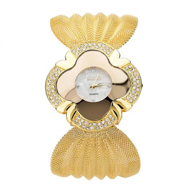 Часы наручные женские кварцевые с сетчатым браслетом со стразами и бабочками |