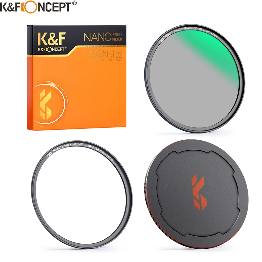 K&F Concept Magnetic Nano-X HD CPL Camera Filter with Lens Cap Circular Polarizeing Multi Layer Coatings 52mm 58mm 62mm 67mm
K&F Concept Magnetic Nano-X HD CPL Camera Filter with Lens Cap Circular Polarizeing Multi Layer Coatings 52mm 58mm 62mm 67mm