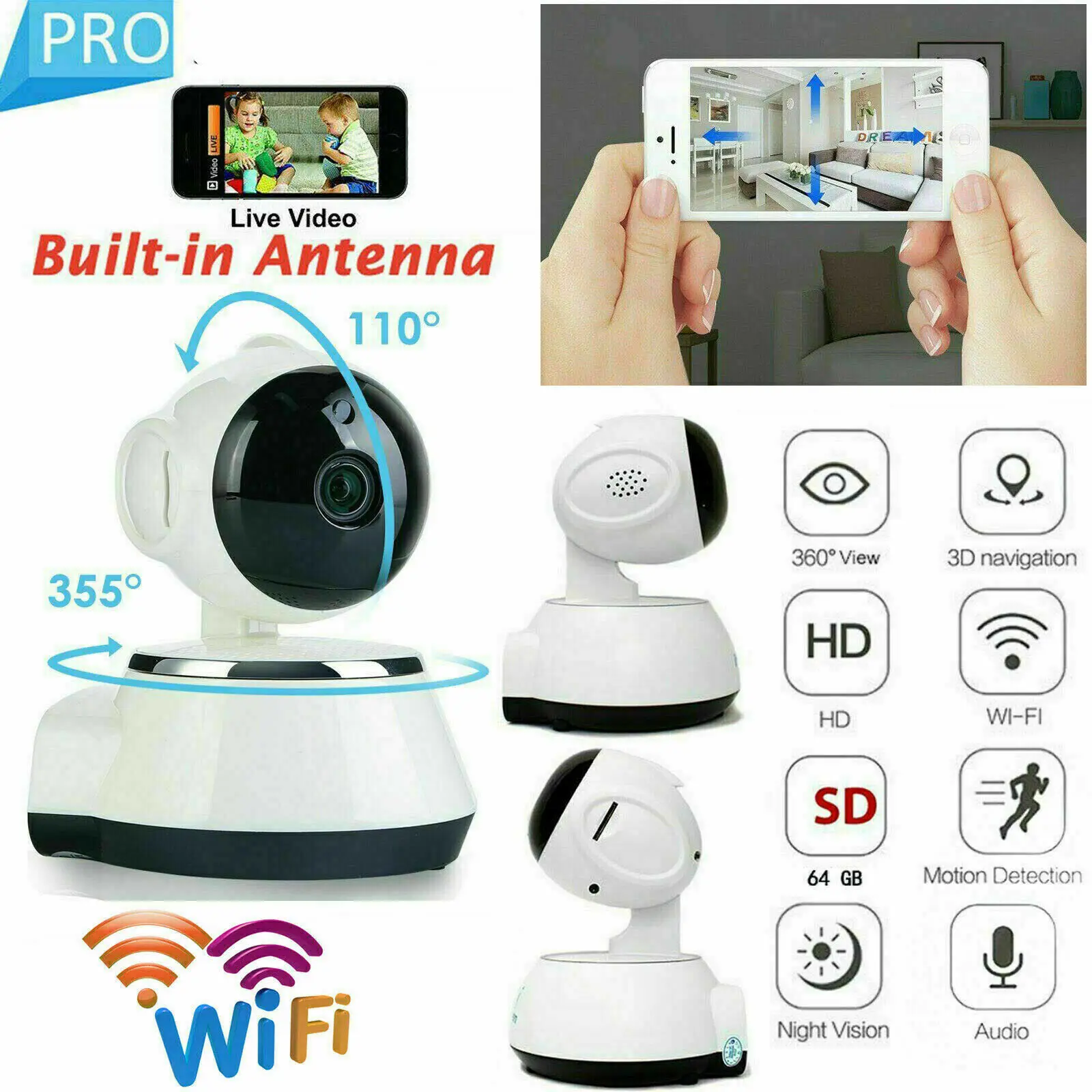 HD 1080P Cloud Wireless IP Camera Intelligent Auto Tracking Of Human Home Security Surveillance CCTV Smart Network Wifi Camera
HD 1080P Cloud Wireless IP Camera Intelligent Auto Tracking Of Human Home Security Surveillance CCTV Smart Network Wifi Camera