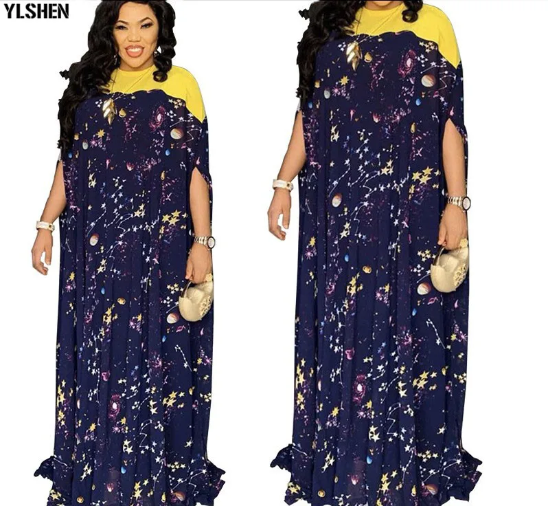 2020 Long Maxi Dress African Dresses For Women Dashiki Plus Size Summer Dress Ladies Traditional African Clothing Fairy Dreess 001