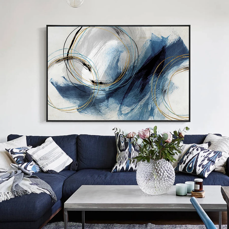Modern Abstract Line Circle Blue Nordic Canvas Painting Living Room Decoration Office Wall Art Poster Picture Home Decor
Modern Abstract Line Circle Blue Nordic Canvas Painting Living Room Decoration Office Wall Art Poster Picture Home Decor