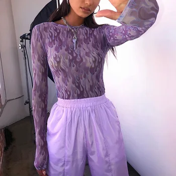 Hot Sale Sexy Mesh Bodysuit Women Flame Print Fashion Transparent Body Long Sleeve Festival Party Bodysuits One Piece
Hot Sale Sexy Mesh Bodysuit Women Flame Print Fashion Transparent Body Long Sleeve Festival Party Bodysuits One Piece