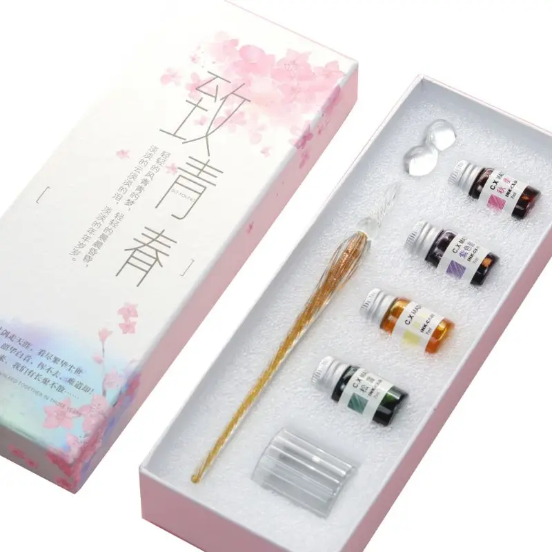 7PCS/SET Handmade Venus Glass Pen Dip Writing Ink Signature Pens Set for School Stationery Decoration Gifts Art Supplies
7PCS/SET Handmade Venus Glass Pen Dip Writing Ink Signature Pens Set for School Stationery Decoration Gifts Art Supplies