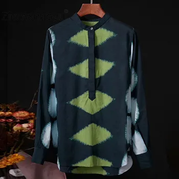 Ziwwshaoyu 2020 New Runway Designer Brand Women's Top Shirt Long Sleeve Stand collar Geometric Print Summer Cardigan Blouse 
Ziwwshaoyu 2020 New Runway Designer Brand Women's Top Shirt Long Sleeve Stand collar Geometric Print Summer Cardigan Blouse