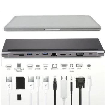 11 in 1 Mirror HUB Multipurpose USB Splitter Type C HUB to 3.0 USB HDMI RJ45 USB HUB for MacBook Pro
11 in 1 Mirror HUB Multipurpose USB Splitter Type C HUB to 3.0 USB HDMI RJ45 USB HUB for MacBook Pro