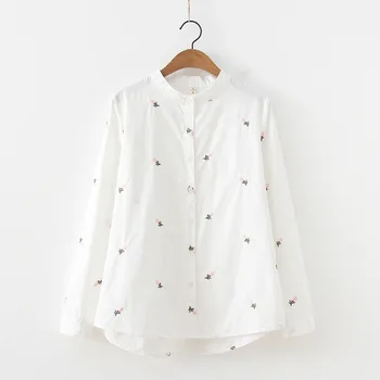 Sweet Embroidery White Shirts Autumn Women New Literary Leisure Collar Small Tree Embroidery Long Sleeve Womens Tops and Blouses
Sweet Embroidery White Shirts Autumn Women New Literary Leisure Collar Small Tree Embroidery Long Sleeve Womens Tops and Blouses
