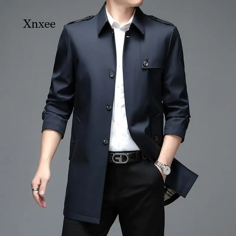 Men Long Sleeve Windbreaker Spring Autumn Trench Coats Quality Buttons Male Fashion Outerwear Jackets Fashion Clothing
Men Long Sleeve Windbreaker Spring Autumn Trench Coats Quality Buttons Male Fashion Outerwear Jackets Fashion Clothing