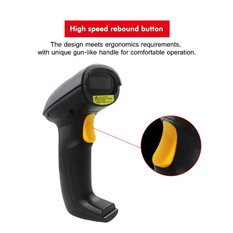 Wried PS/2 USB Safety Laser Handfree Barcode Scanner With Stand HS-6100S