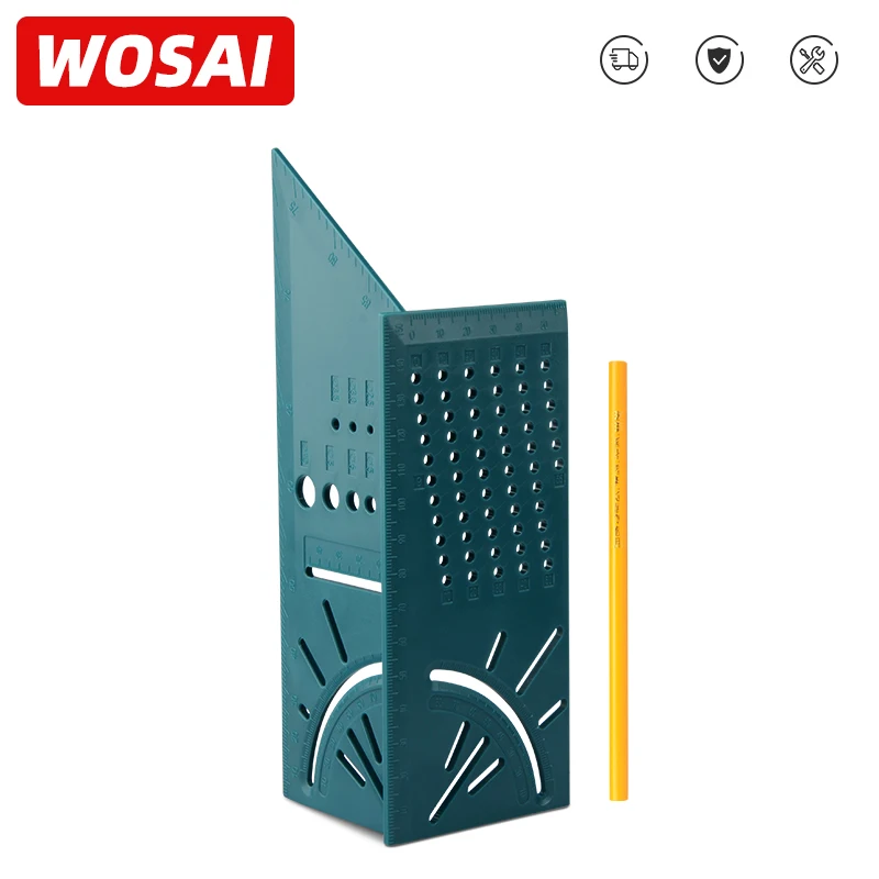 WOSAI Ruler Multifunctional Angle Ruler Wood Working 3D Mitre Angle Measuring Gauge Square Size Marking Carpenter Gauge and Pen
WOSAI Ruler Multifunctional Angle Ruler Wood Working 3D Mitre Angle Measuring Gauge Square Size Marking Carpenter Gauge and Pen
