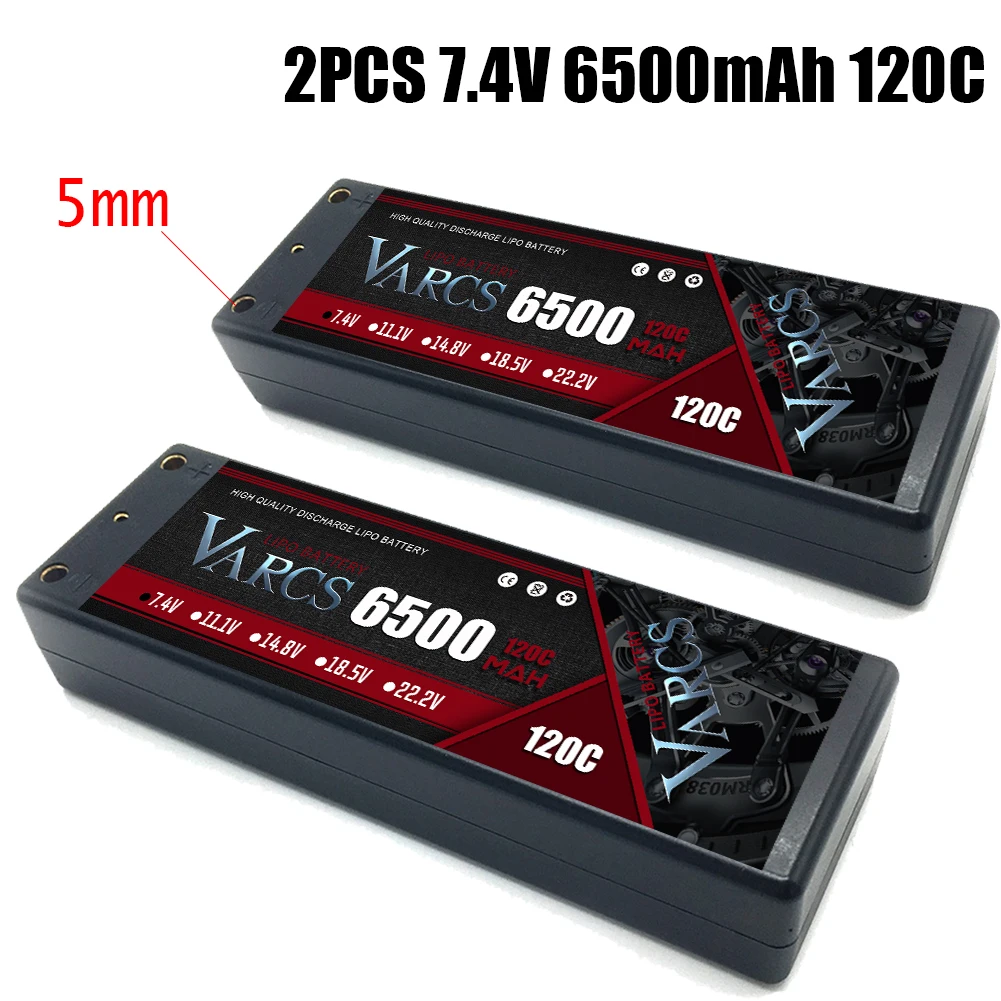 2PCS VARCS RC Lipo Battery 2S 7.4V 6500mAh 120C/240C 5MM HardCase for RC 1/8 /10 Car Off-Road Buggy Truck Boats Salash Parts
2PCS VARCS RC Lipo Battery 2S 7.4V 6500mAh 120C/240C 5MM HardCase for RC 1/8 /10 Car Off-Road Buggy Truck Boats Salash Parts