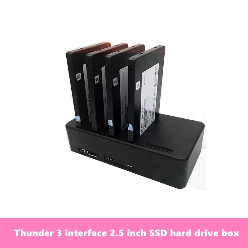 Thunderbolt 3 hard drive enclosure 2.5 inch SATA SSD hard drive enclosure supports 4 2.5 inch SSD RAID0
Thunderbolt 3 hard drive enclosure 2.5 inch SATA SSD hard drive enclosure supports 4 2.5 inch SSD RAID0