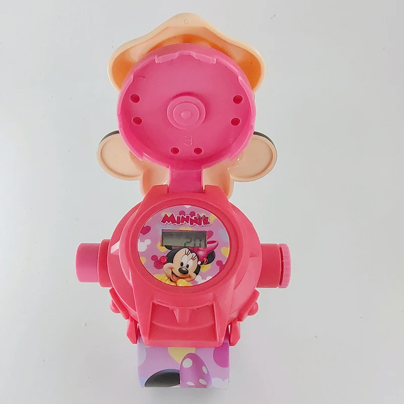 Disney Mickey Minnie Children's Watches The 3D Projection Cartoon Spiderman Hulk Princess Digital Kids Toy Watch birthday gifts