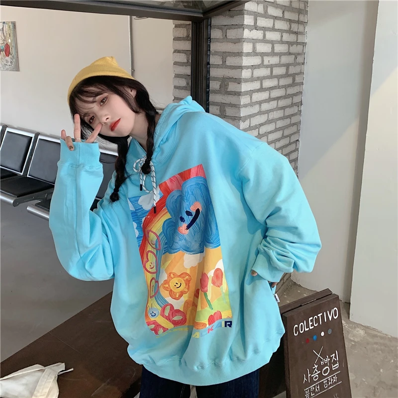 Loose Lazy Cartoon Print Sweatshirt Female Korean Cute Women's Sweatshirts Japanese Harajuku Ulzzang Vintage Clothing For Women
Loose Lazy Cartoon Print Sweatshirt Female Korean Cute Women's Sweatshirts Japanese Harajuku Ulzzang Vintage Clothing For Women