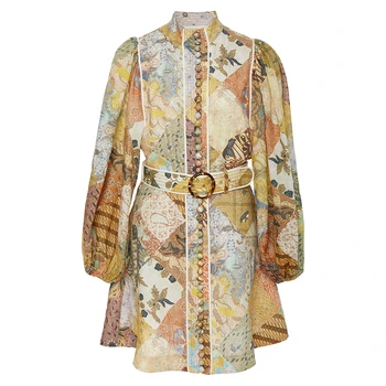 Olomm Print Dress For Women Stand Collar Lantern Long Sleeve High Waist Sashes Vintage Dresses Female 2019 Autumn Fashion
Olomm Print Dress For Women Stand Collar Lantern Long Sleeve High Waist Sashes Vintage Dresses Female 2019 Autumn Fashion